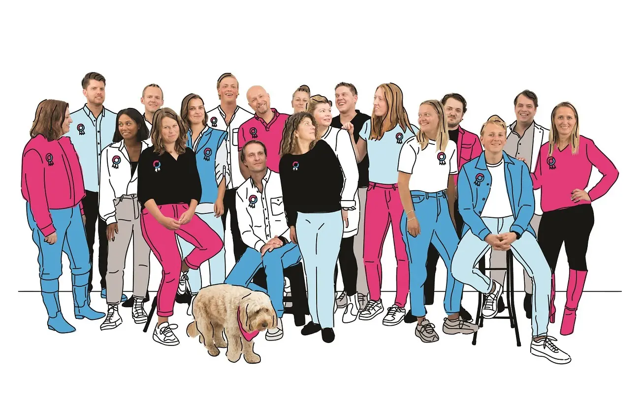 Groepfoto BrightPensioen collega's zomer 2022 - foto voor vacature pagina